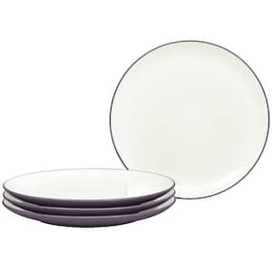 Colorwave Plum 10.5 in. (Purple) Stoneware Coupe Dinner Plates, (Set of 4)