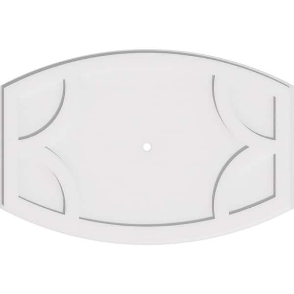 Ekena Millwork 38 in. W x 25-3/8 in. H x 1 in. ID x 1 in. P Kailey Architectural Grade PVC Contemporary Ceiling Medallion