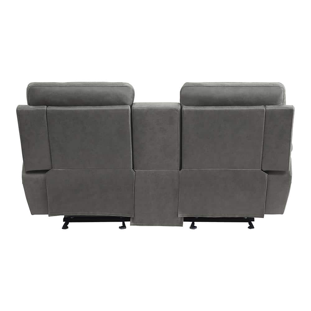 Clifton 76" Gray Microfiber Reclining Loveseat with Cup Holders