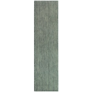 Horizon Green 2 ft. x 6 ft. Indoor/Outdoor Geometric Contemporary Runner Area Rug