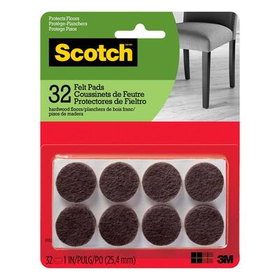 3m Scotch 1 In Brown Round Surface Protection Felt Floor Pads 32 Pack Sp822 Na The Home Depot 3m Scotch 1 In Brown Round Surface, Pads For Furniture Legs Home Depot
