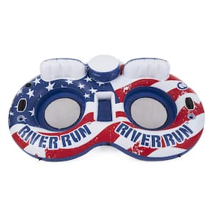 American Flag 2 Person Float & River Run II 2 Person Float, Multi-Color