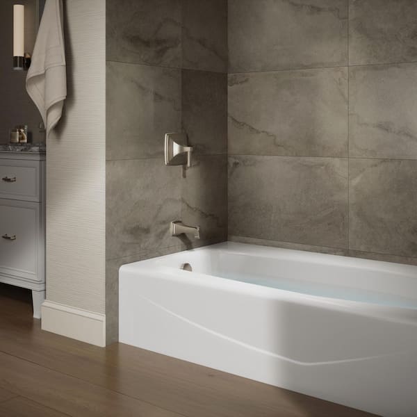 Villager 60 in. x 34.25 in. Soaking Bathtub with Left-Hand Drain in White