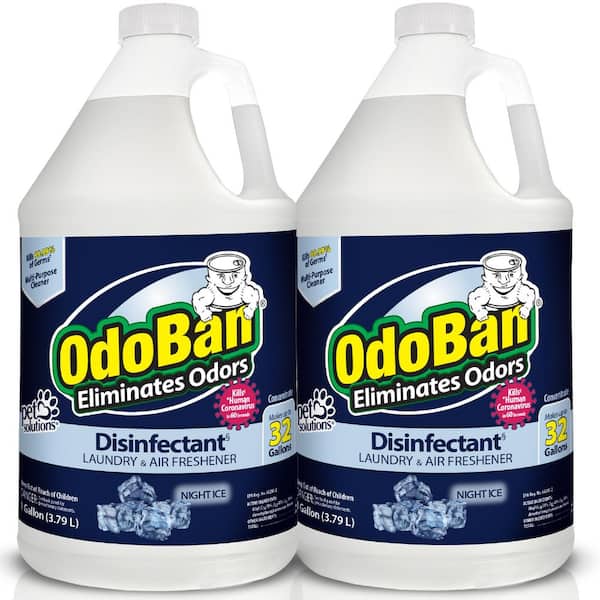 OdoBan 1 Gal. Night Ice Disinfectant and Odor Eliminator, Mold Control, Multi-Purpose Cleaner Concentrate (2-Pack)