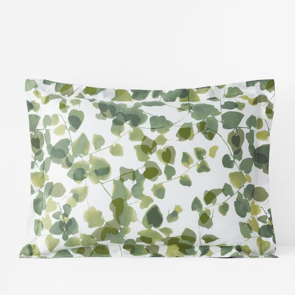 The Company Store Legends Hotel Greenery Cotton and TENCEL Lyocell Multicolored Sateen King Sham