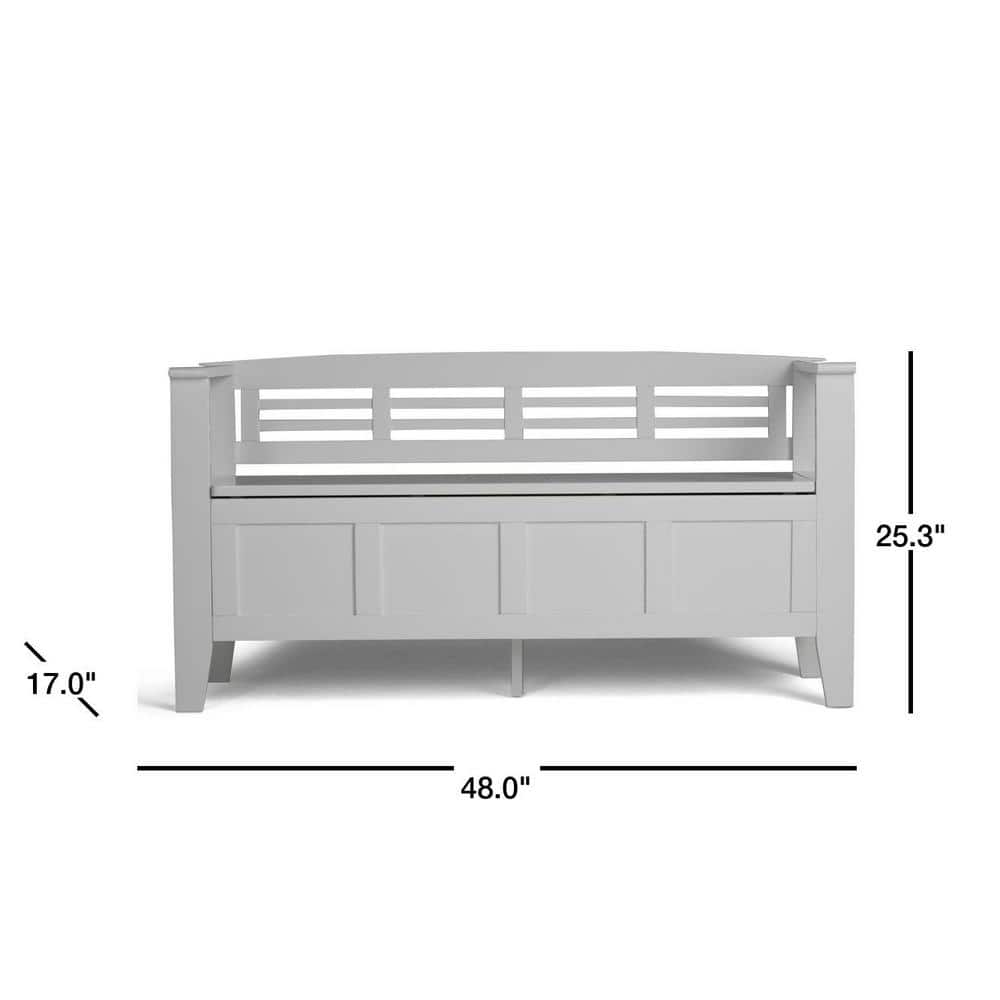 Elegant White Solid Pine 48" Entryway Storage Bench with Backrest