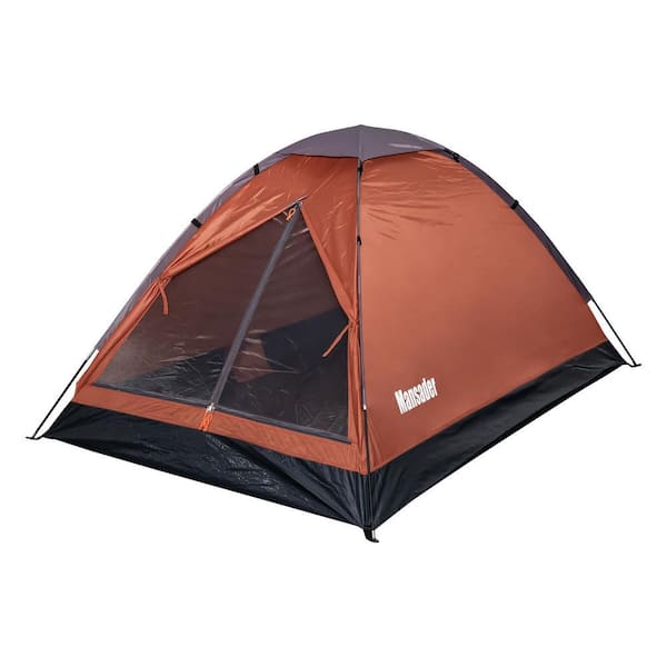 2-Person Polyester Dome Tent with Carry Bag in Mocha Red