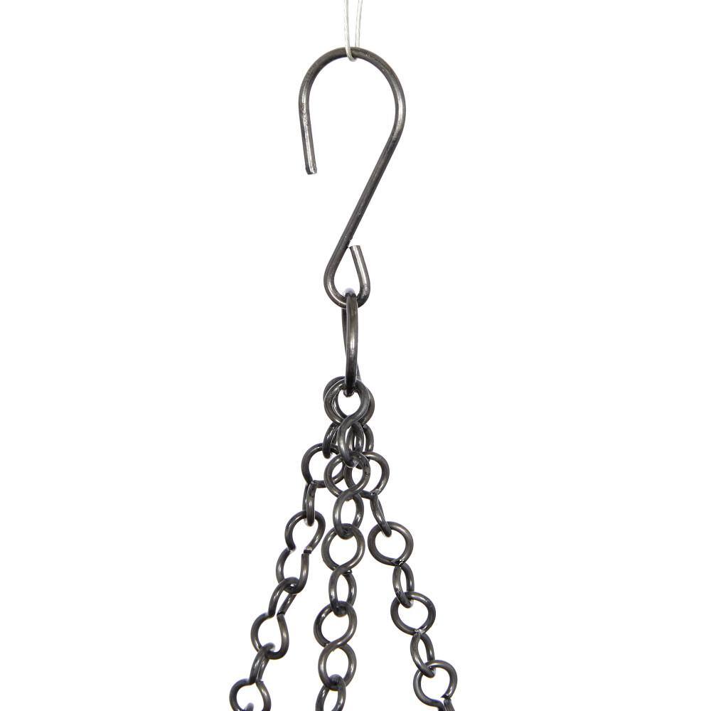Set of 2 Black Iron Hanging Planters with Chains