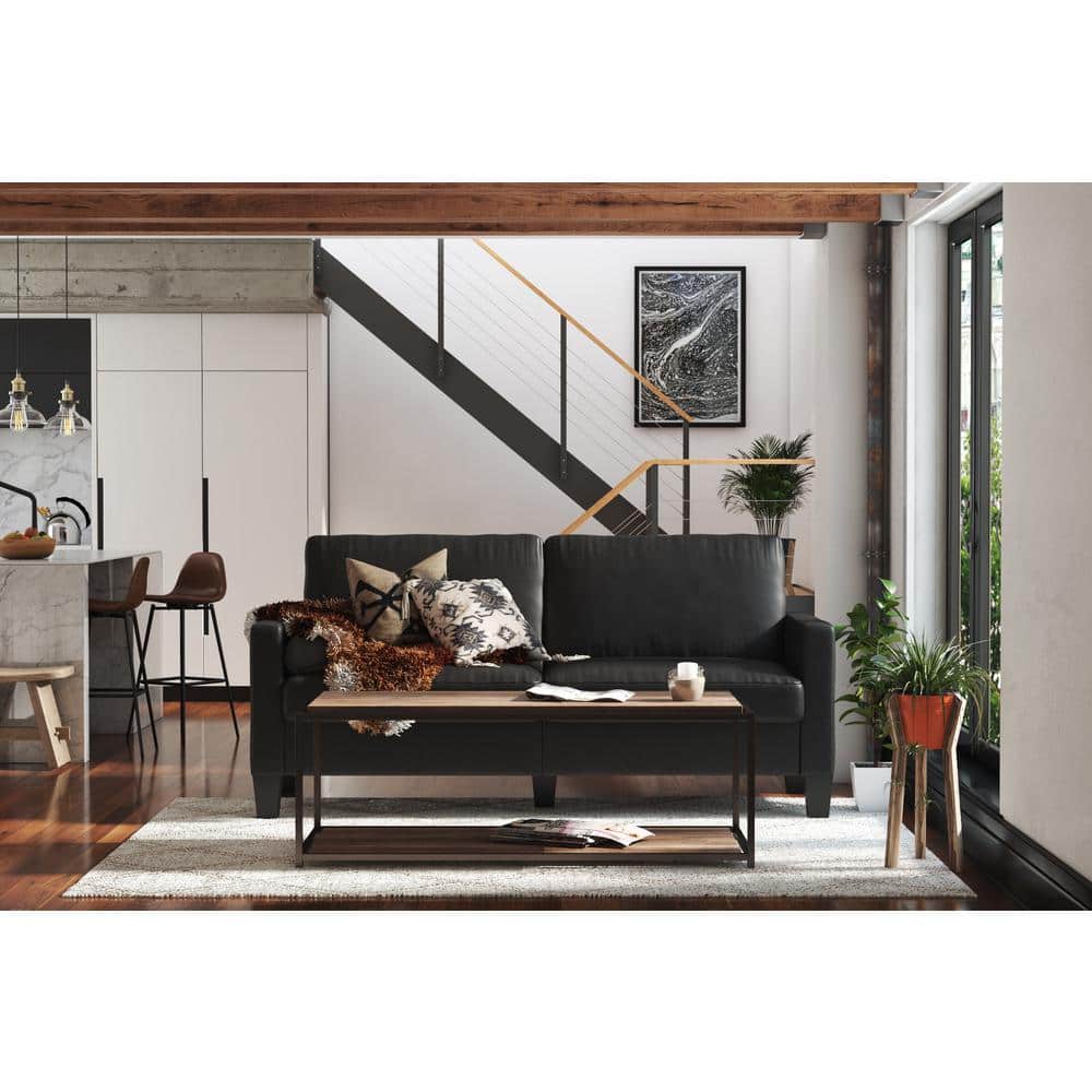 DHP DHP Rhett Sofa, Black DE35595 The Home Depot