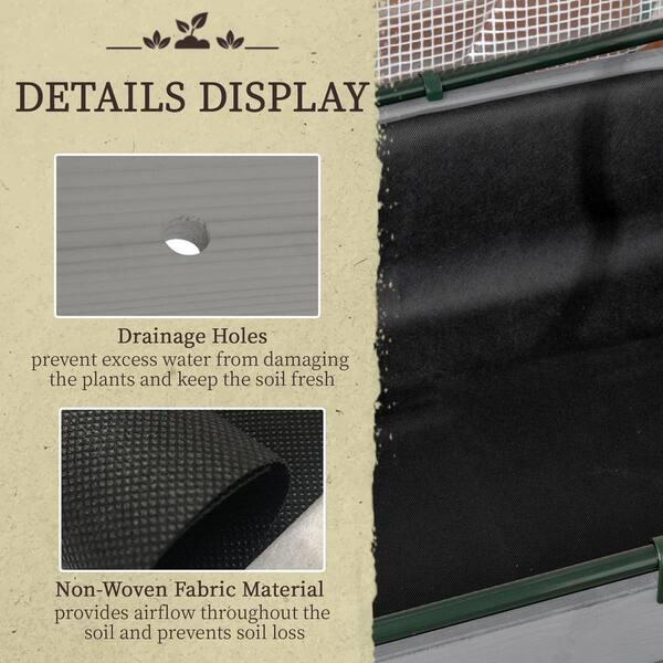 Outsunny 45.25 in. x 19.25 in. x 7.25 in. Dark Gray Fir Wood