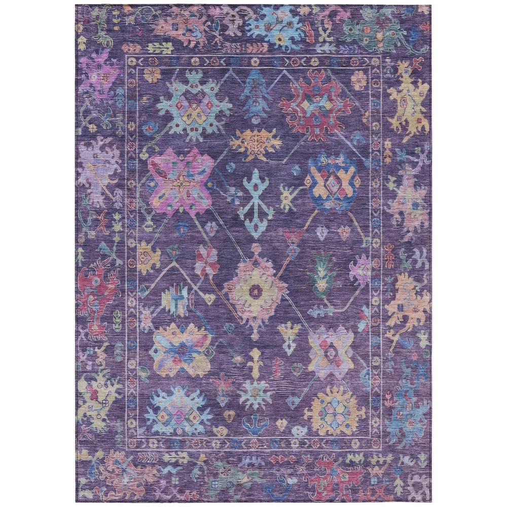 Chantille Machine Washable Indoor/Outdoor Abstract ACN2234 Eggplant 5 ft. x 7 ft. 6 in. Area Rug price history on PriceWatchPro