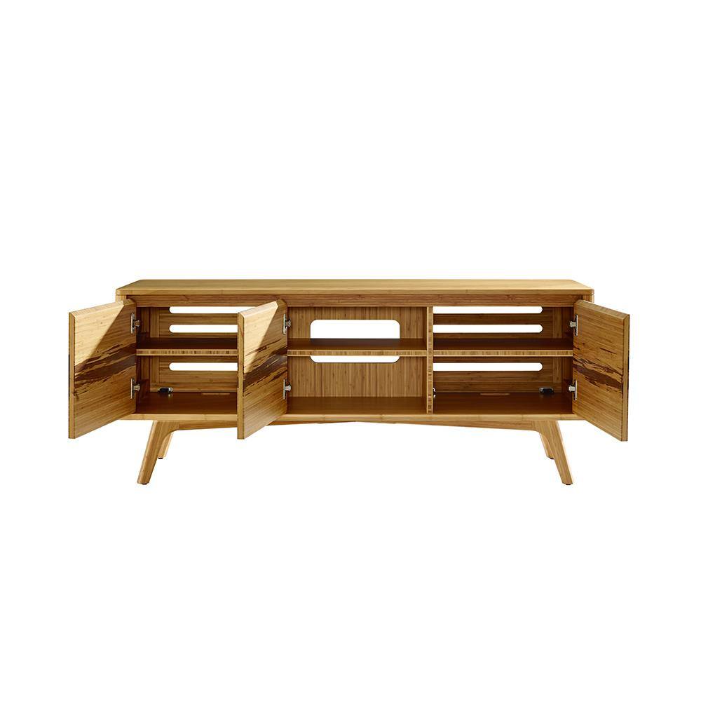 Caramelized Bamboo 57" Media Cabinet with Storage
