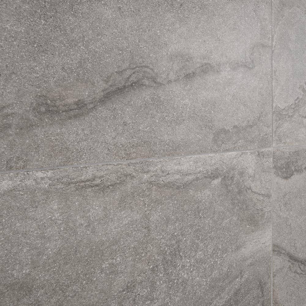 Dominion Large Format Gray Matte Porcelain Floor and Wall Tile