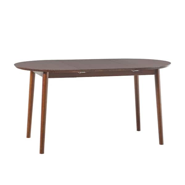 Mid-Century Rounded Expandable Dining Table (42–80)