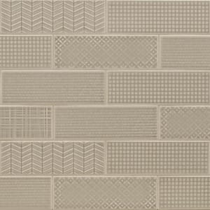 Citylights Warm Concrete 3D Mix 4 in. x 12 in. Glossy Ceramic Wall Tile (9.69 sq. ft./Case)