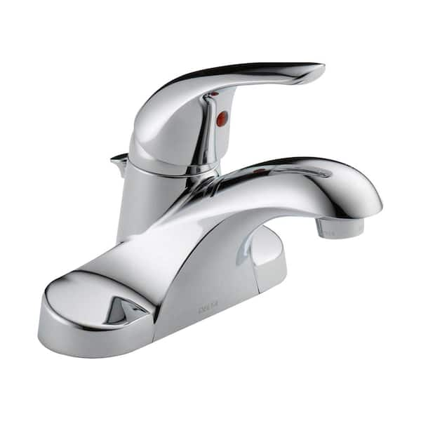 Delta Foundations 4 in. Centerset SingleHandle Bathroom Faucet in Chrome B510LFPPUECO The