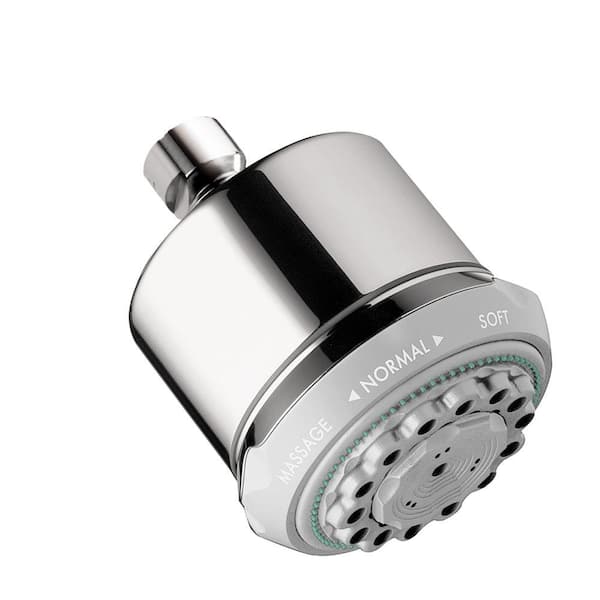 Hansgrohe Clubmaster 3-Spray Patterns 2.5 GPM 4 in. wall Fixed Shower Head in Chrome