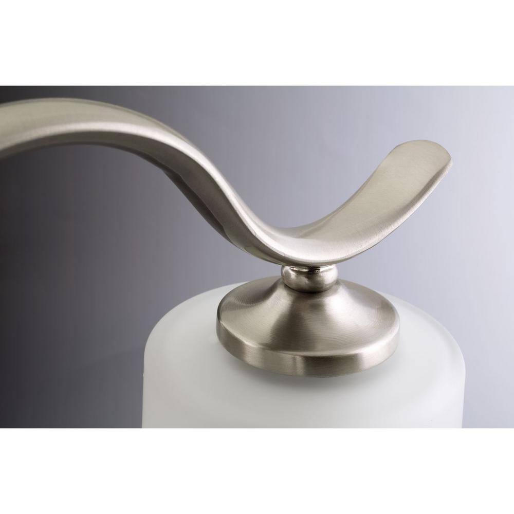 Brushed Nickel 3-Light Chandelier with Off-White Drum Shades