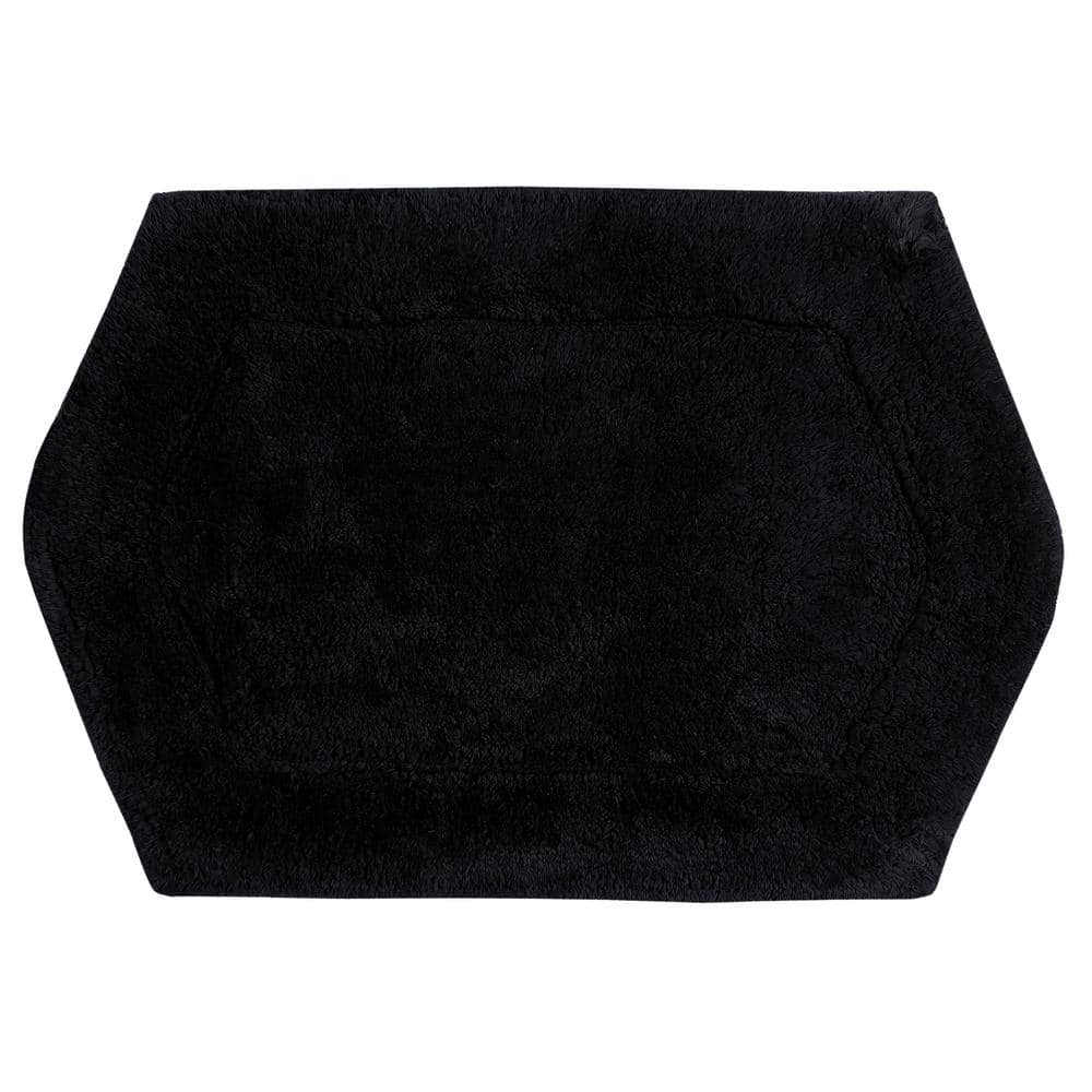 Waterford Luxury Plush Black Cotton Bath Rug