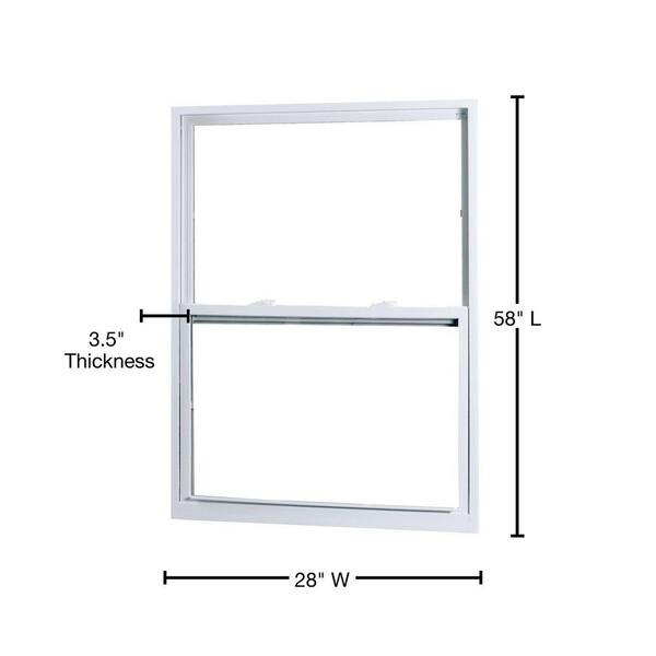 American Craftsman 28 In. X 58 In. 50 Series Single Hung Buck Vinyl Window - White-50 Sh Buck - The Home Depot