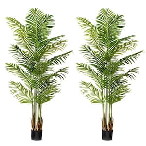 72 in. Palm Artificial Tree in Black Pot (2 Pack)
