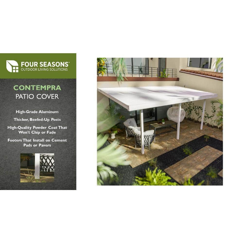 White Aluminum 16' x 10' Insulated Roof Patio Cover