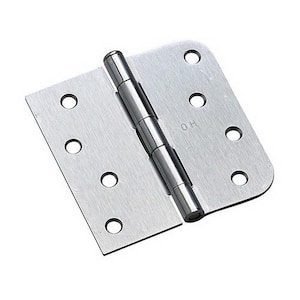 4 in. x 4 in. Brushed Chrome Full Mortise Combination Butt Hinge with Removable Pin (3-Pack)