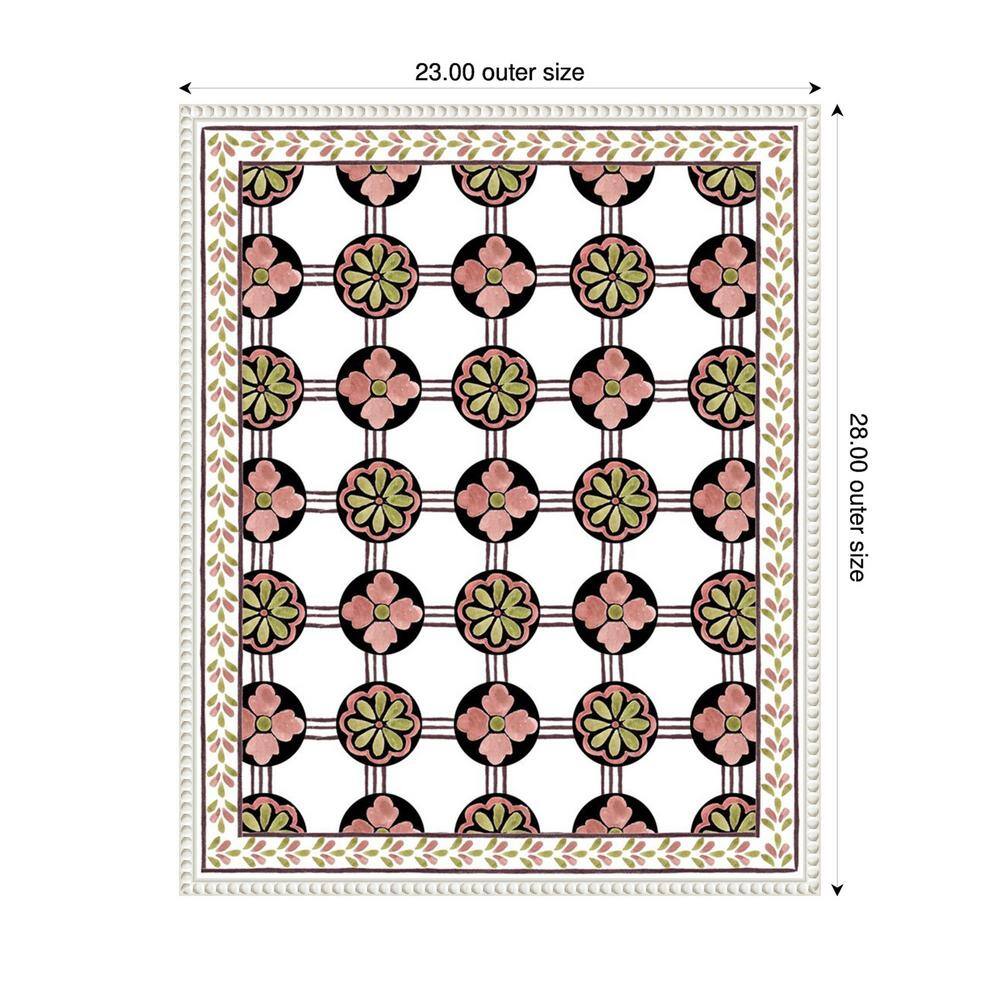 Cubicles II Abstract Floral Canvas Print with White Frame