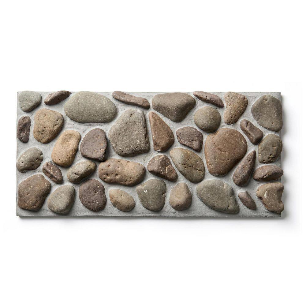 47 in. W x 23 in. L Black-Gray B2 Fire Rated Faux Stone Siding Polyurethane River Rock Wall Panel (16 Piece) price history on PriceWatchPro