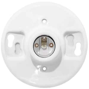 600-Watt 250-Volt White Outlet Box Lampholder 49875