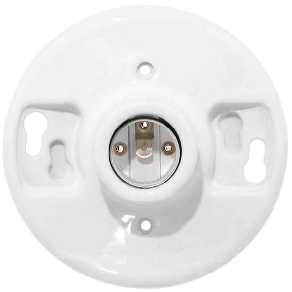 600-Watt 250-Volt White Outlet Box Lampholder 49875