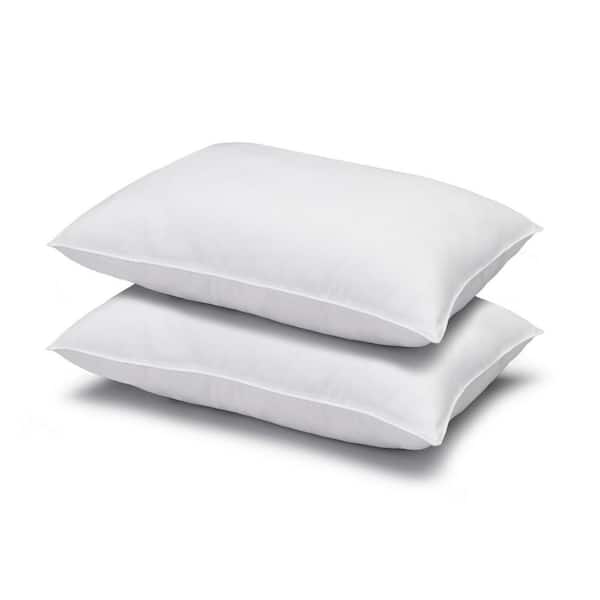 ELLA JAYNE Soft Plush Gel Fiber Filled Allergy Resistant Standard Size Pillow Set of 2