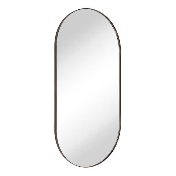 TEHOME Cristos 20 in. W x 40 in. H Oval Metal Framed Wall Mounted Bathroom Vanity Mirror in Oil Rubbed Bronze