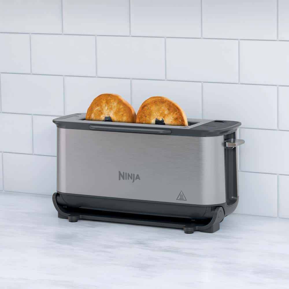 Ninja Ninja Foodi 2-in-1 Flip Toaster, 2-Slice Capacity, Compact Toaster Oven with Reheat and Defrost Functions, 1500 Watts, Stainless Steel