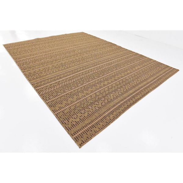 Outdoor Southwestern Light Brown 9' 0 x 12' 0 Area Rug