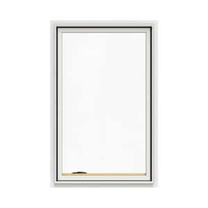 30.75 in. x 48.75 in. W-2500 Series White Painted Clad Wood Left-Handed Casement Window with BetterVue Mesh Screen