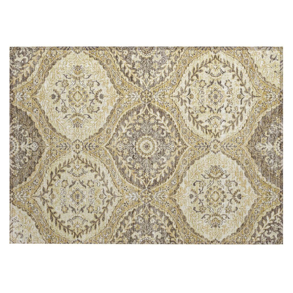 Chantille Machine Washable Indoor/Outdoor Abstract ACN2698 Gold 2 ft. x 3 ft. Accent Rug price history on PriceWatchPro