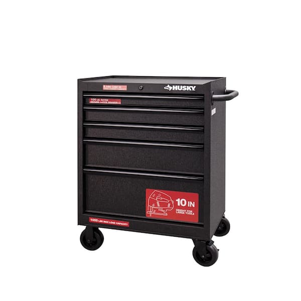 1000 Series 27-in Wide 4 Drawer Rolling Tool Cabinet (Black)