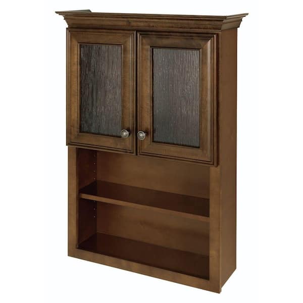 Home Decorators Collection Templin 28 in. W x 9 in. D x 38 in. H Bathroom Storage Wall Cabinet in Coffee