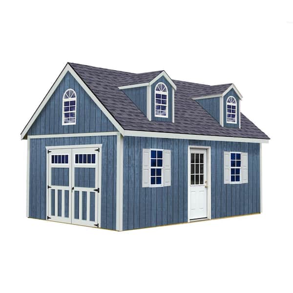 Planner's Paradise 12 ft. x 16 ft. Wood Shed Kit with Transom Doors, Loft, and Stylish Dormer Kit (192 sq. ft.)