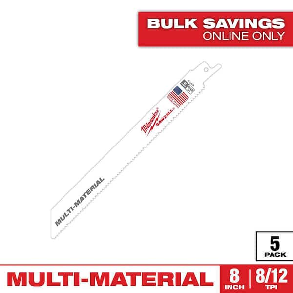 8 in. 8/12 Teeth per in. Multi-Material Cutting Sawzall Reciprocating Saw Blades (5 Pack)