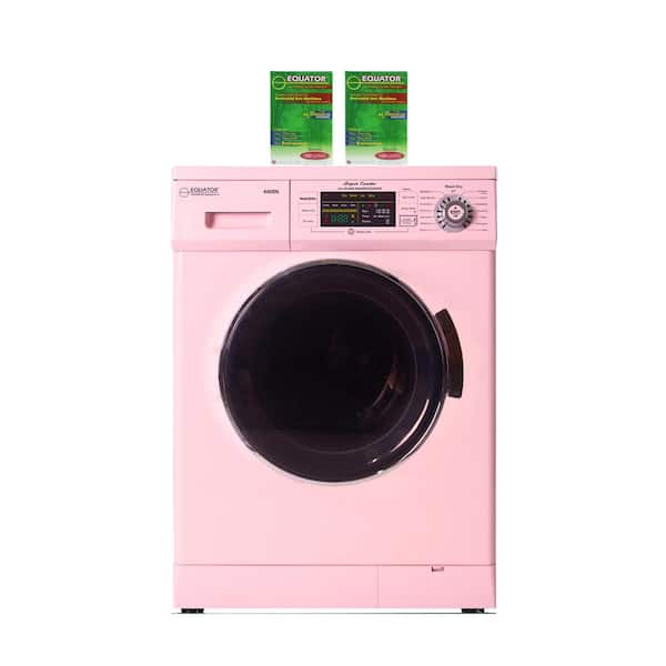 Equator 1.57 cu. ft. 110V All-in-One Washer and Dryer Combo in Pink with 2 Boxes of HE Detergent
