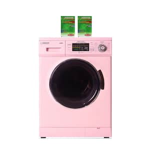 1.57 cu. ft. 110V All-in-One Washer and Dryer Combo in Pink with 2 Boxes of HE Detergent