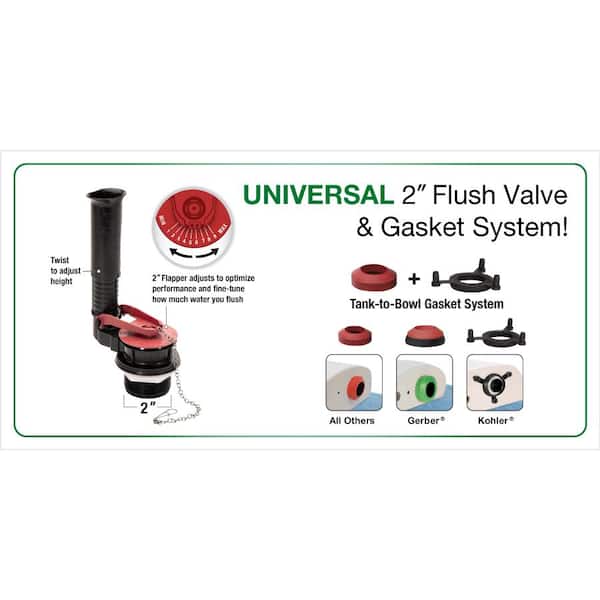 Universal 2 in. Adjustable Toilet Flush Valve Repair Kit