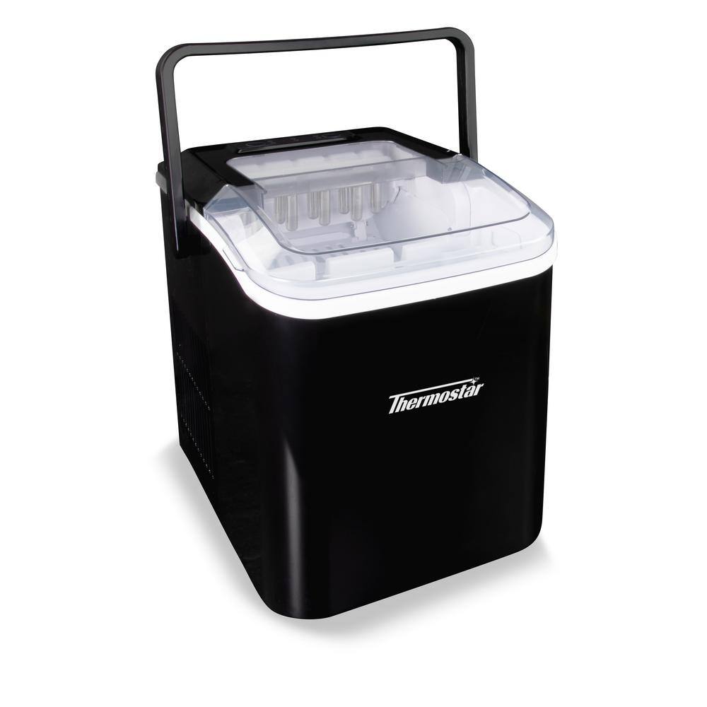 THERMOSTAR 8.86 in. 26 lb. Portable Ice Maker Machine in Black with