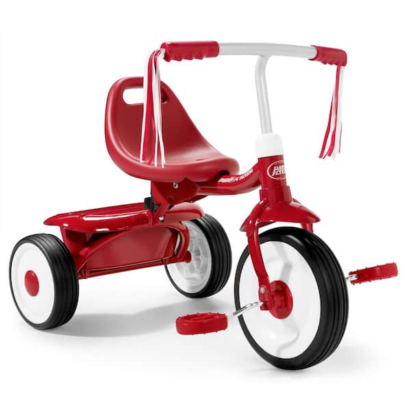 Kids Readily Assembled Fold 2-Go Trike with Storage Bin, Red
