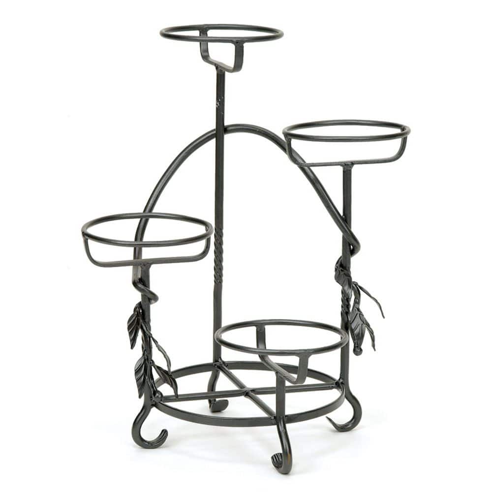 Indoor Outdoor Cascading Plant Stand for 4 Planters, 18 in. Tall, Graphite Powder Coat Finish price history on PriceWatchPro