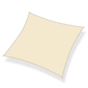 12 ft. x 12 ft. 185 GSM Beige Square UV Block Sun Shade Sail for Yard and Swimming Pool etc.