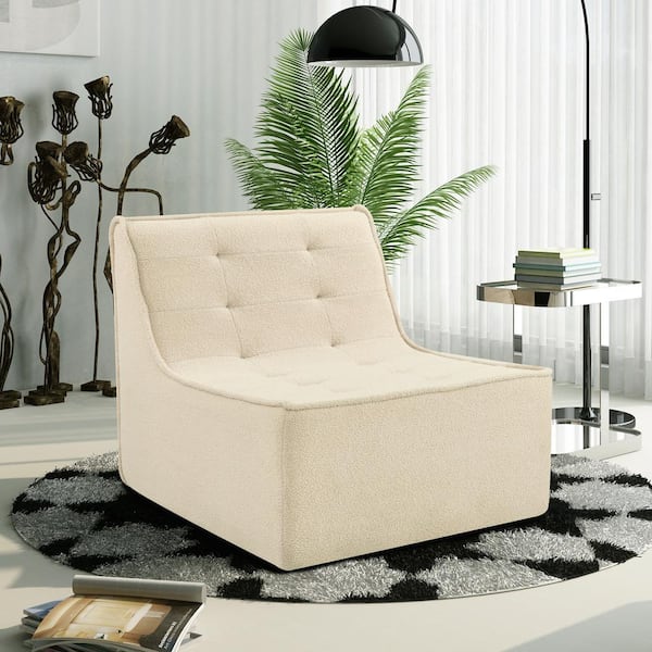 khaki Velvet Medium Bean Bag Chair,Fireside Chair,Lazy Floor Sofa Couch,Tatami Sofa with High Resilience Foam for Home