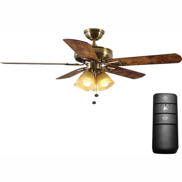 Led Antique Brass Ceiling Fan, Brass Ceiling Fans With Lights And Remote